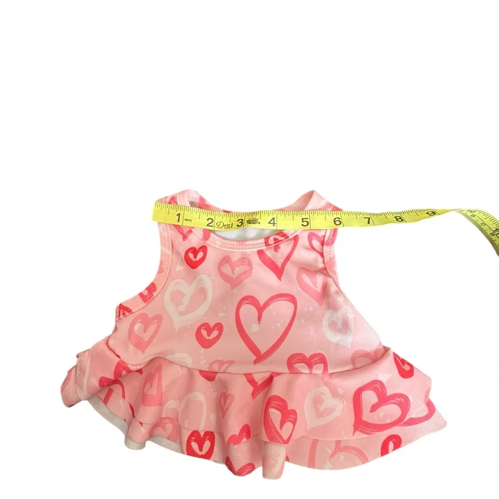 Baby Girl‎ Boutique Swimsuit Size 9-12 Months Heart Print 2-Piece Ruffle Top